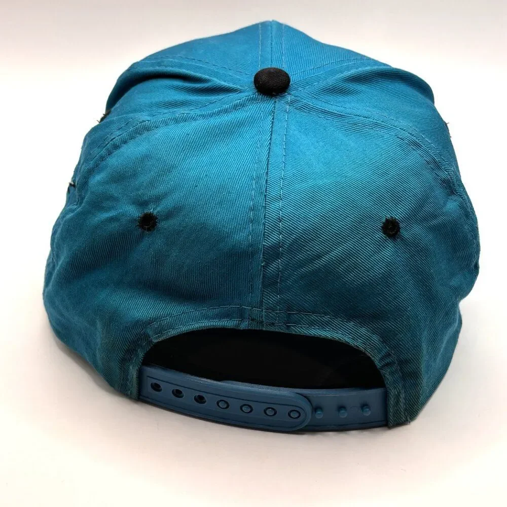Vintage 90s Florida Marlins Hat Cap Snap Back Teal Black MLB Baseball Youth